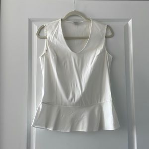 White cotton Brunello Cucinelli peplum top size small